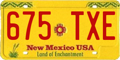 NM license plate 675TXE