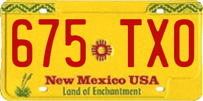 NM license plate 675TXO