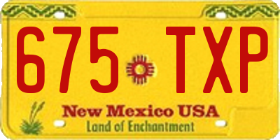 NM license plate 675TXP