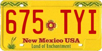 NM license plate 675TYI