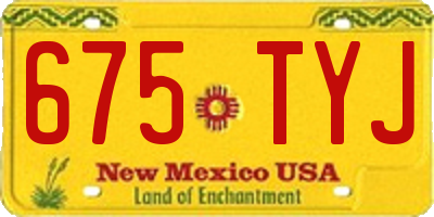 NM license plate 675TYJ