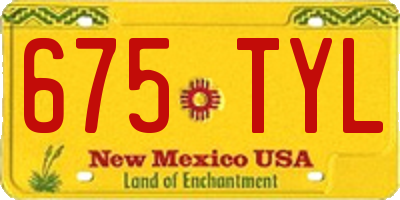 NM license plate 675TYL