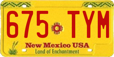 NM license plate 675TYM
