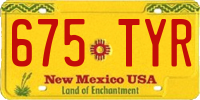 NM license plate 675TYR
