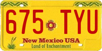 NM license plate 675TYU