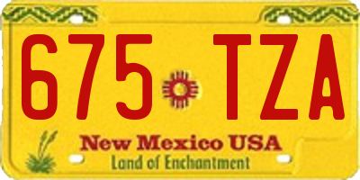 NM license plate 675TZA
