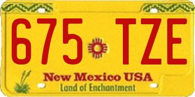 NM license plate 675TZE