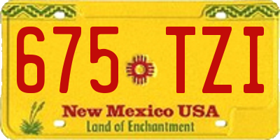 NM license plate 675TZI