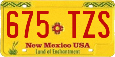 NM license plate 675TZS