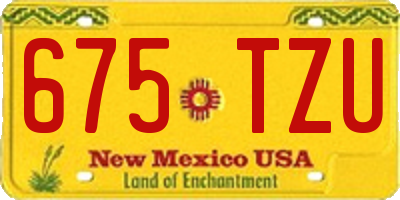 NM license plate 675TZU