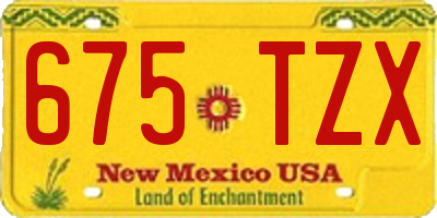 NM license plate 675TZX