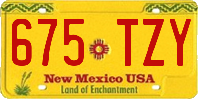 NM license plate 675TZY