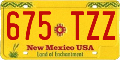 NM license plate 675TZZ