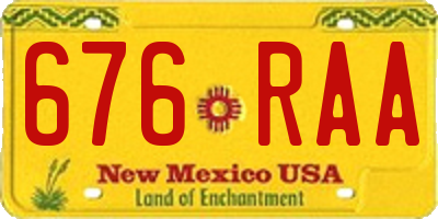 NM license plate 676RAA