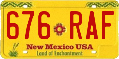 NM license plate 676RAF