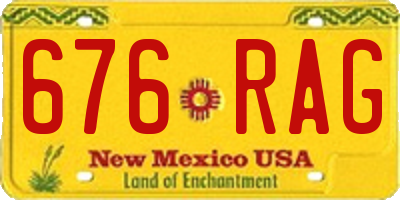 NM license plate 676RAG