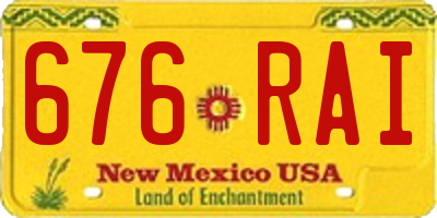 NM license plate 676RAI