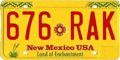 NM license plate 676RAK