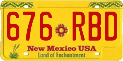 NM license plate 676RBD