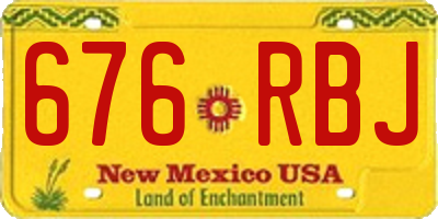 NM license plate 676RBJ