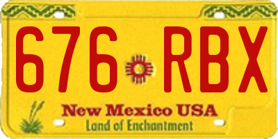 NM license plate 676RBX