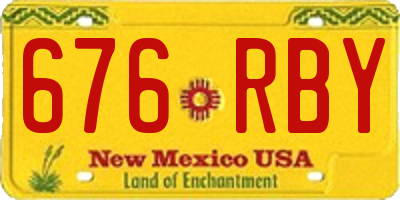 NM license plate 676RBY