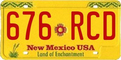 NM license plate 676RCD