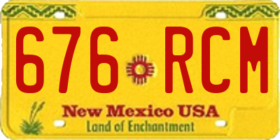 NM license plate 676RCM