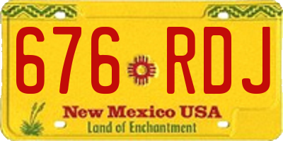 NM license plate 676RDJ