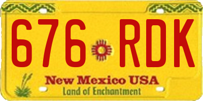 NM license plate 676RDK