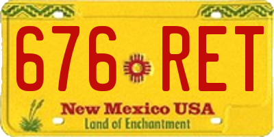 NM license plate 676RET