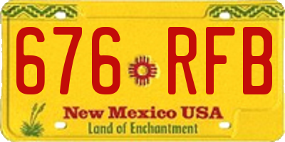 NM license plate 676RFB