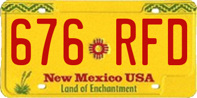 NM license plate 676RFD