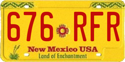 NM license plate 676RFR
