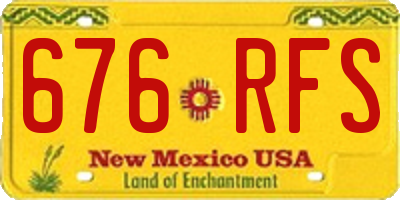NM license plate 676RFS