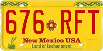 NM license plate 676RFT