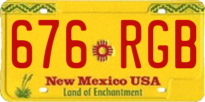 NM license plate 676RGB