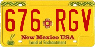 NM license plate 676RGV