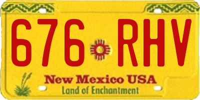 NM license plate 676RHV