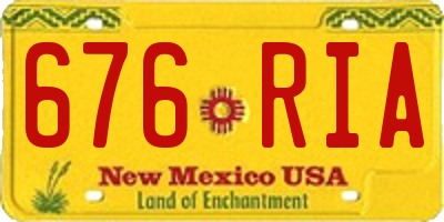 NM license plate 676RIA