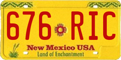 NM license plate 676RIC