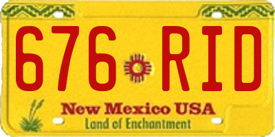 NM license plate 676RID