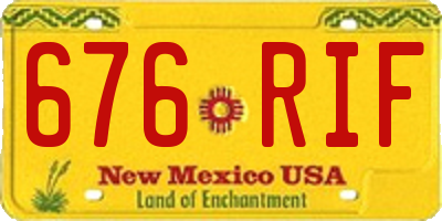 NM license plate 676RIF