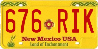 NM license plate 676RIK