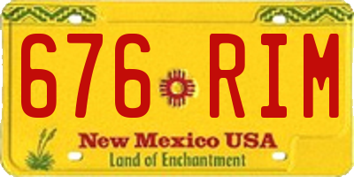 NM license plate 676RIM