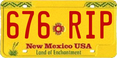 NM license plate 676RIP