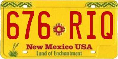 NM license plate 676RIQ