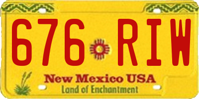 NM license plate 676RIW