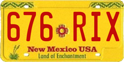 NM license plate 676RIX