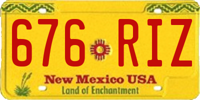 NM license plate 676RIZ